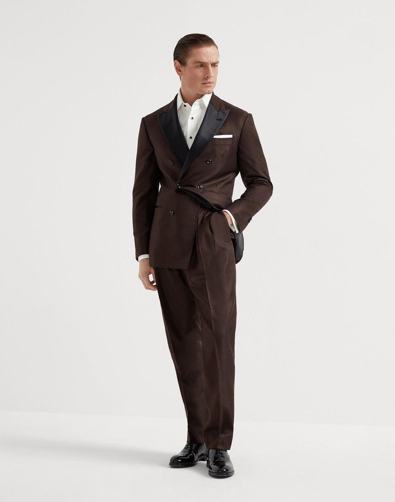 Brunello Cucinelli o1la1rc1a0326 One-And-A-Half Breasted Jacket And Trousers Size US 34 / EU 50 - 1 Thumbnail