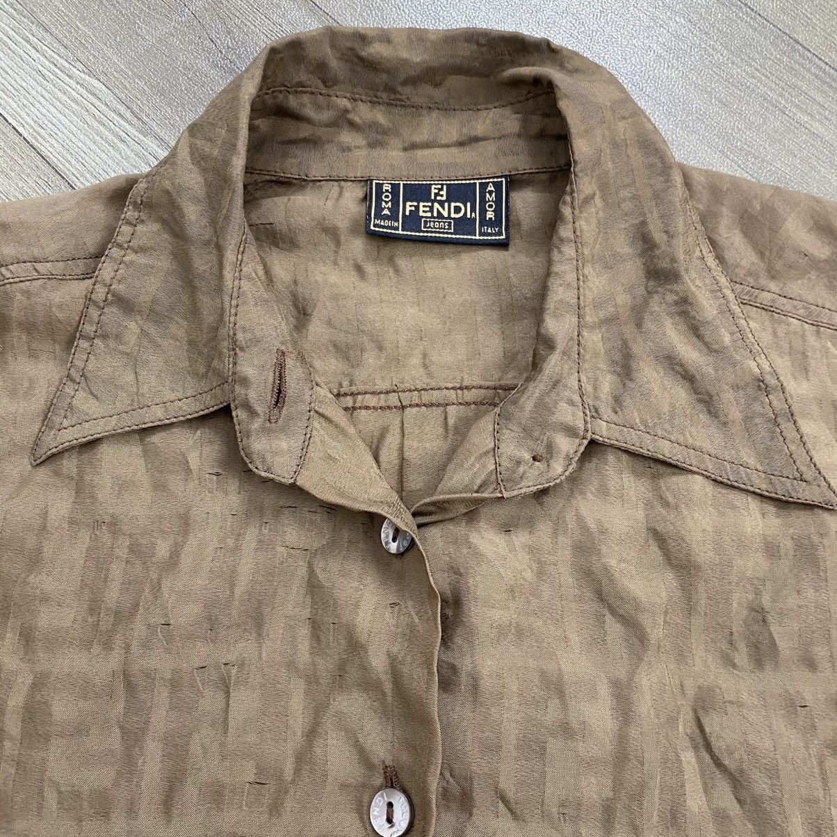 Fendi Vintage Fendi Monogram Distressed Transparent Shirt Luxury Size US M / EU 48-50 / 2 - 4 Thumbnail