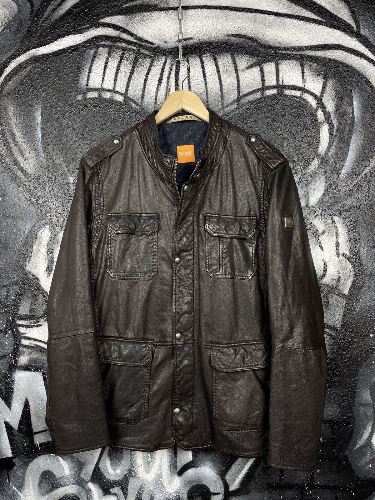 Hugo Boss Hugo Boss Orange Utility Leather Jacket Men’s Size 52 Size US L / EU 52-54 / 3 - 2 Thumbnail