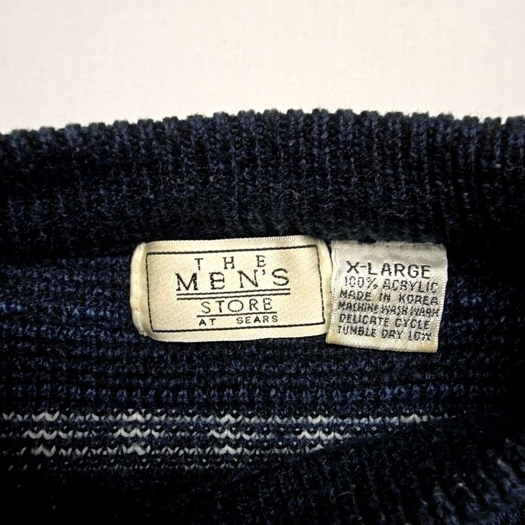 The Men's Store Vintage Nordic Pattern Blue White Sweater Mens XL 90s Size US XL / EU 56 / 4 - 5 Thumbnail