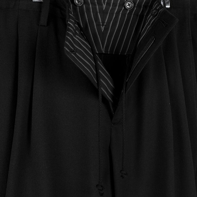 Yohji Yamamoto Yohji Yamamoto Pour Homme - Wool 2 Tuck Tab Suspender Pants Size US 30 / EU 46 - 6 Thumbnail