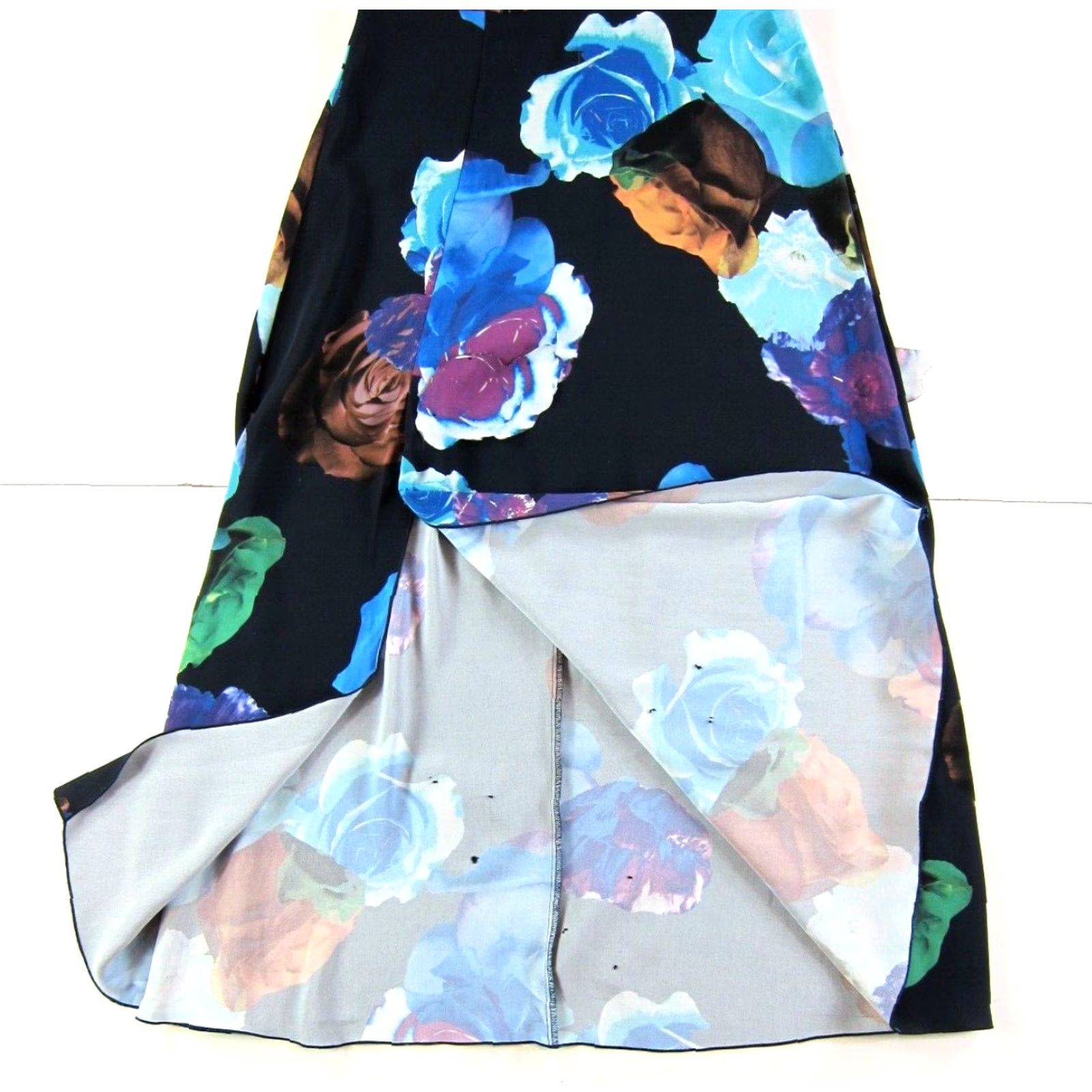 Vintage BABATON Black Blue Pink Floral Patch Sleeveless Long Maxi Sheath Tank Dress 2 Size XS / US 0-2 / IT 36-38 - 6 Thumbnail