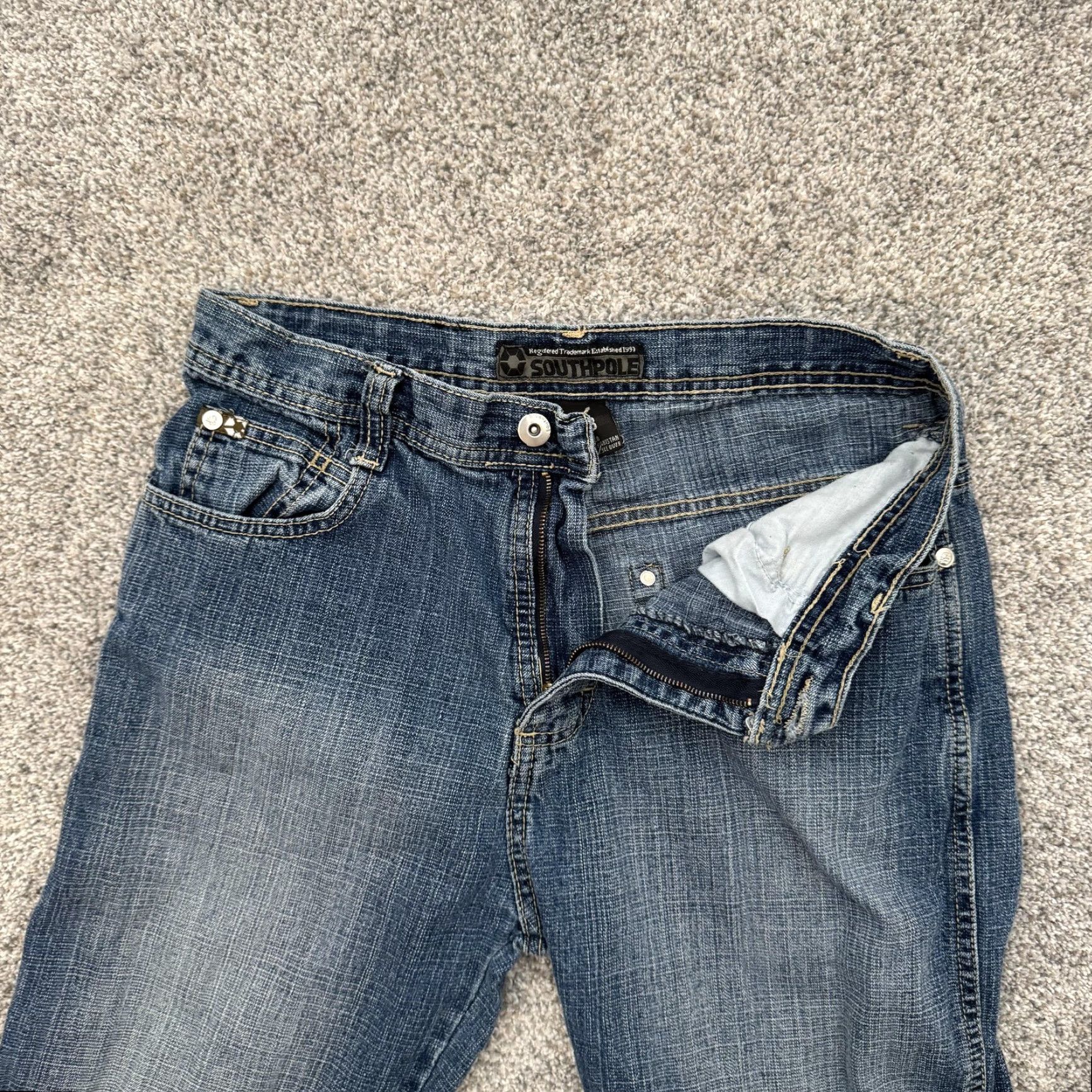 Southpole Southpole Jeans Womens 18 Blue Denim Relaxed Straight Leg Classic 100% Cotton Size 40" / US 18 - 6 Thumbnail