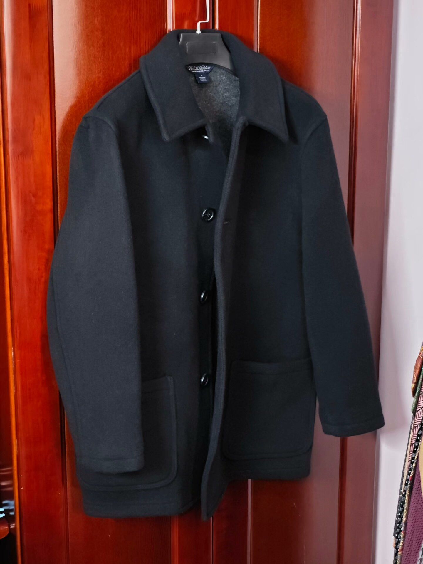 Brooks Brothers Black Wool Jacket Coat