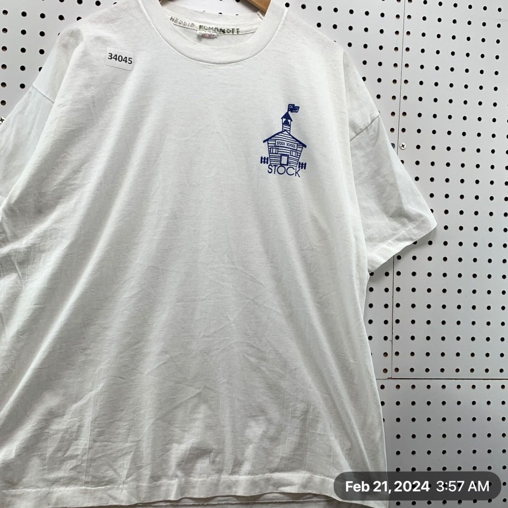 Fruit Of The Loom VINTAGE 90s Fruit of the Loom Shirt Mens 2XL White School Single Stitch Made USA Size US XXL / EU 58 / 5 - 4 Thumbnail