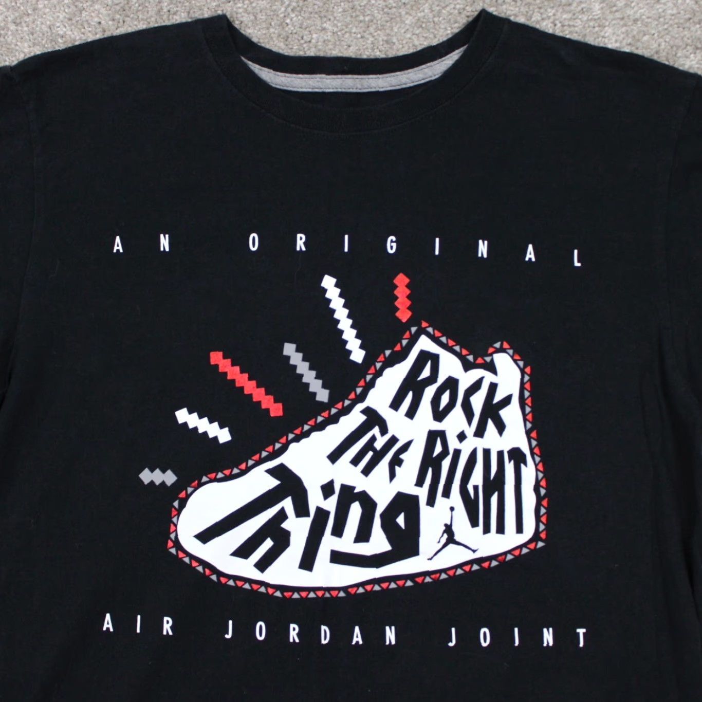 Jordan Brand Nike Air Jordan Jumpman Shirt Men M Black S/S Pullover Rock the Right Thing Size US M / EU 48-50 / 2 - 7 Thumbnail