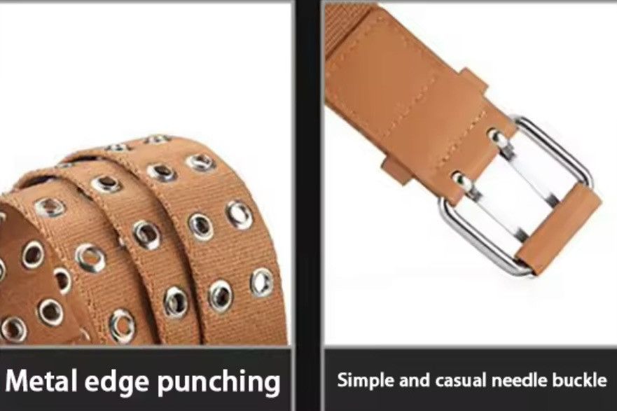 Canvas × Vintage Canvas Belt Double Row Pin Buckle Size ONE SIZE - 3 Thumbnail