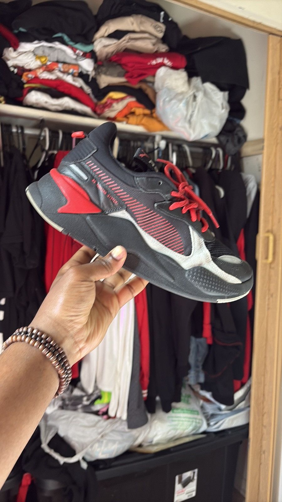 Puma Puma RS-X Black and Red Sneakers Size US 12 / EU 45 - 5 Thumbnail
