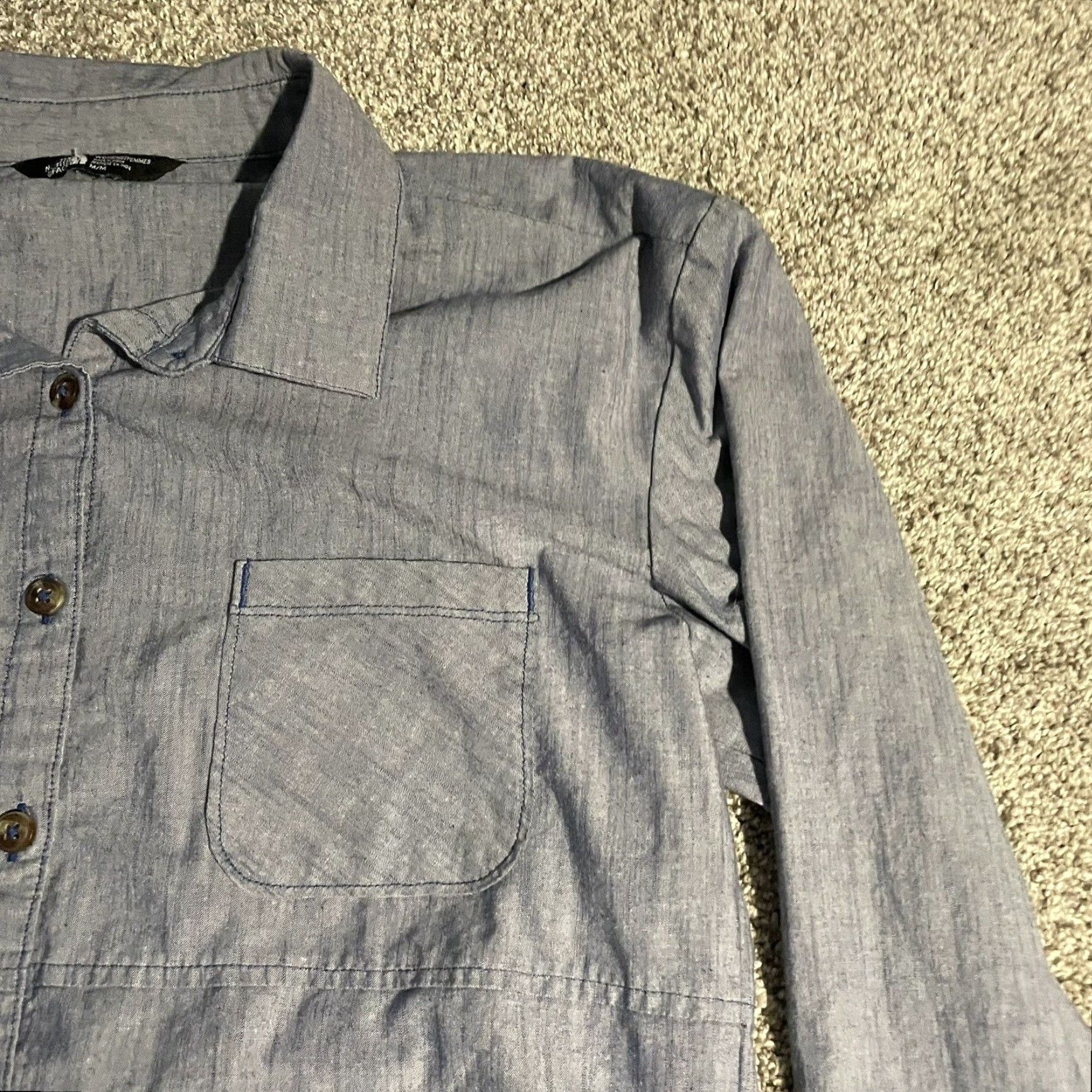 The North Face THE NORTH FACE Gray Long Sleeve Button-Up Shirt Womens Regular Size M Size M / US 6-8 / IT 42-44 - 2 Thumbnail