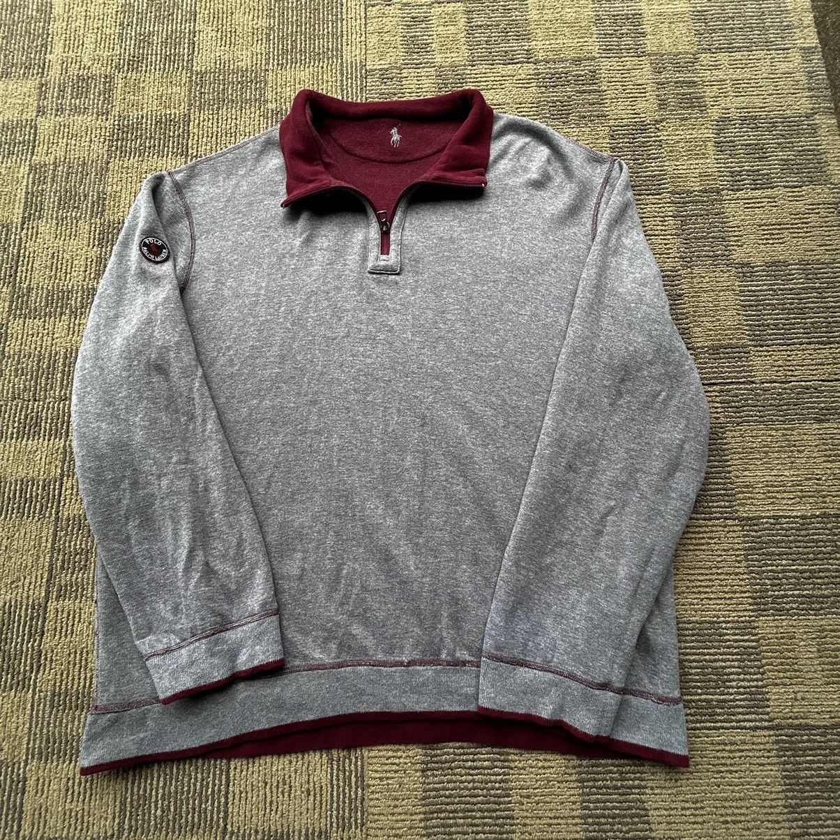 Polo Ralph Lauren Polo Ralph Lauren Vtg Burgundy/Grey Reversible Quarter-Zip Size US XL / EU 56 / 4 - 8 Thumbnail