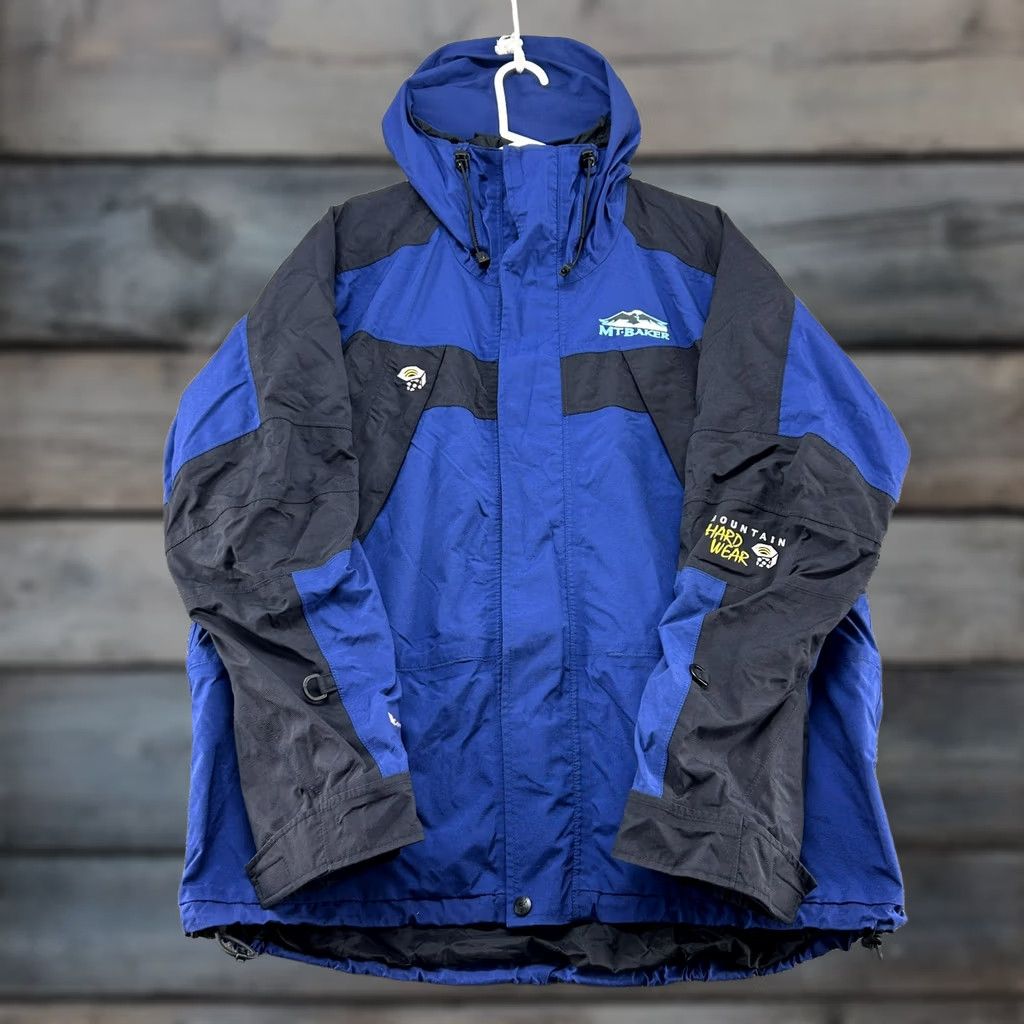 Mountain Hardwear VINTAGE Mountain Hardwear Jacket Men L Blue Black Parka Rain Hooded Mt Baker 90s Size US L / EU 52-54 / 3 - 1 Thumbnail