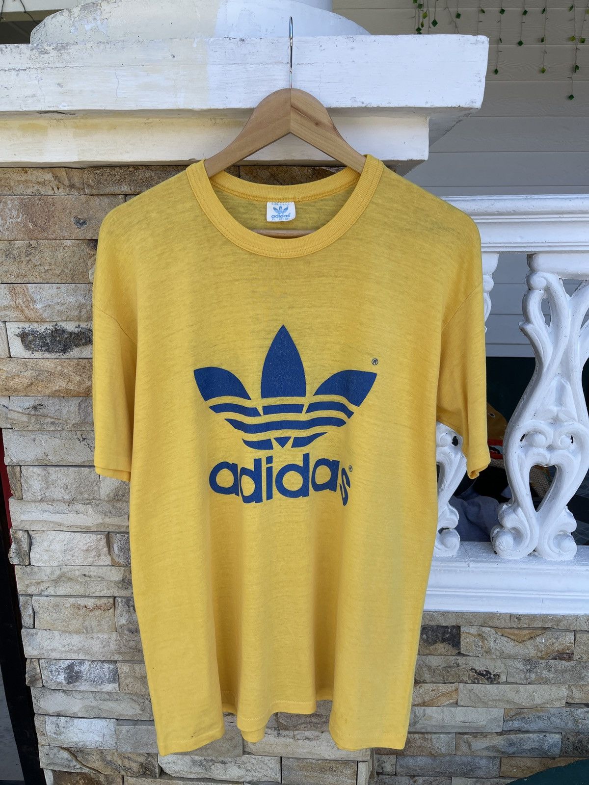 Adidas Made In Usa Vintage Last Drop Very Rare Vintage 80s Adidas Yellow T Shirt XL Grailed