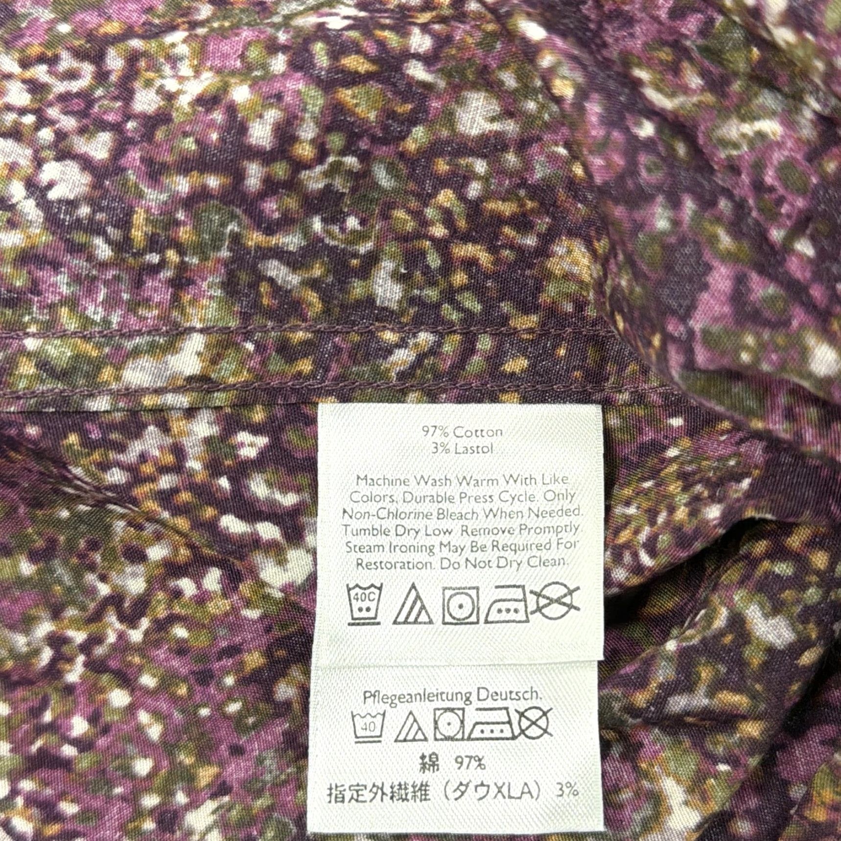 Eddie Bauer Eddie Bauer Shirt Womens Large Purple Wineberry Floral Stretch Wrinkle Resistant Button-Up Collar Long Sleeve Cotton Blend Size L / US 10 / IT 46 - 6 Thumbnail