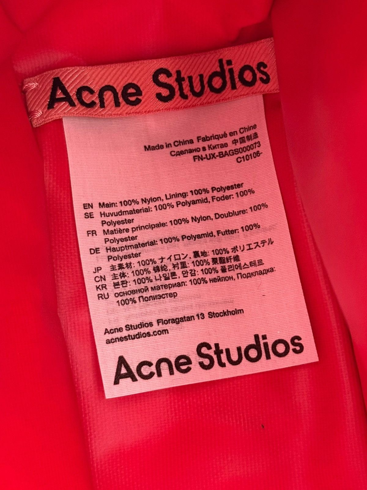 Acne Studios Ripstop Water Resistant Red Crossbody Bag Size ONE SIZE - 6 Thumbnail