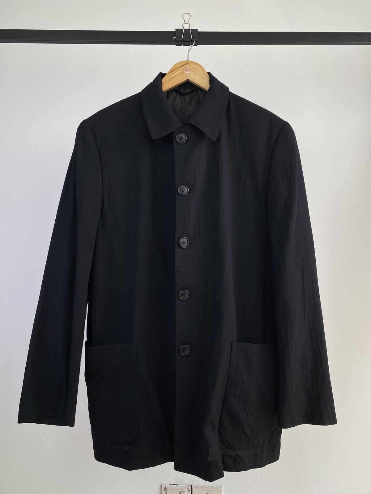 Japanese Brand 2000’s Kazukata Kato Rayon Blend Tripe Button Jacket Size US L / EU 52-54 / 3 - 1 Thumbnail