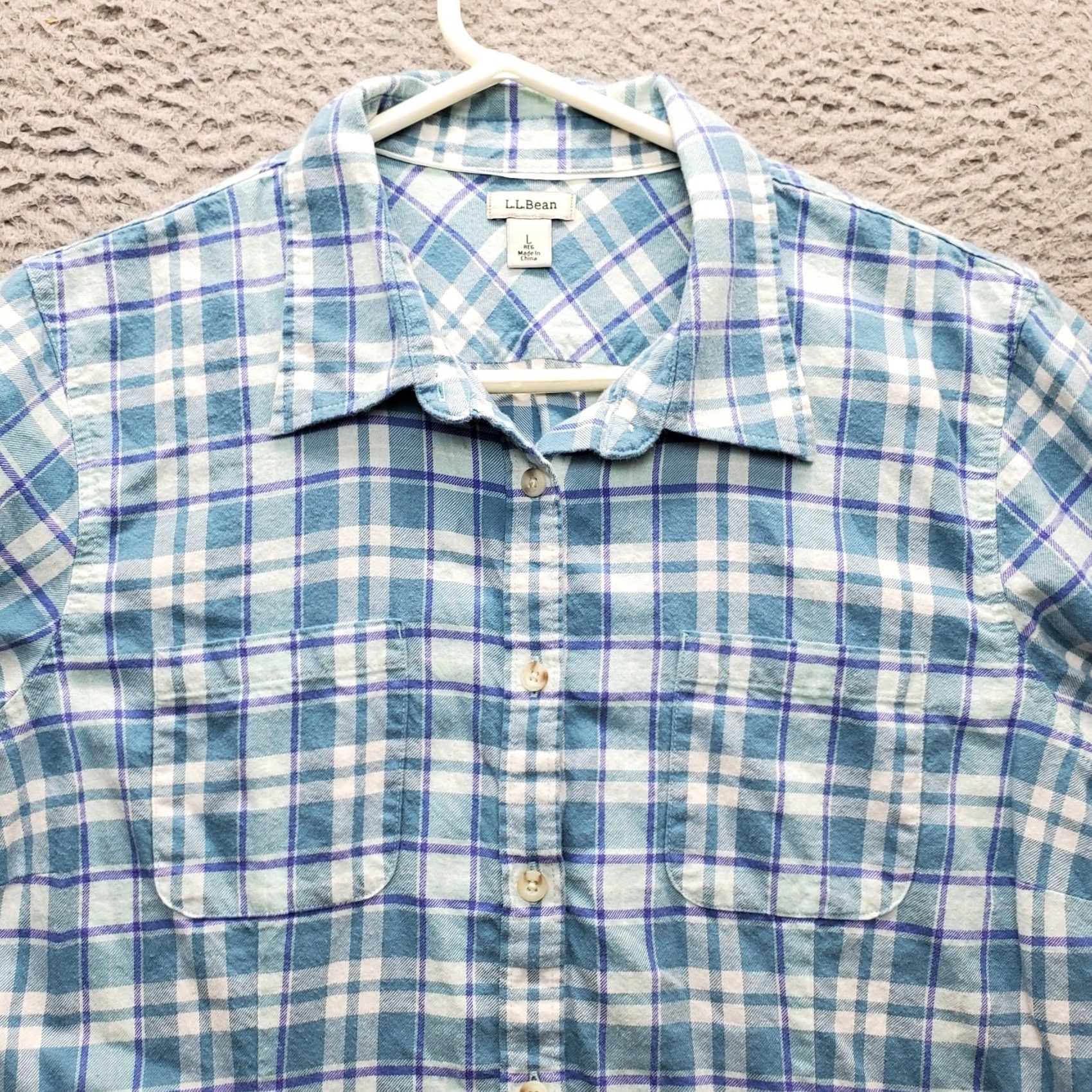 Vintage L.L. Bean Flannel Shirt Womens L Multi Plaid Long Sleeve Button-Up Shirt-L Womens L Plaid Lightweight Gift? Size L / US 10 / IT 46 - 5 Thumbnail
