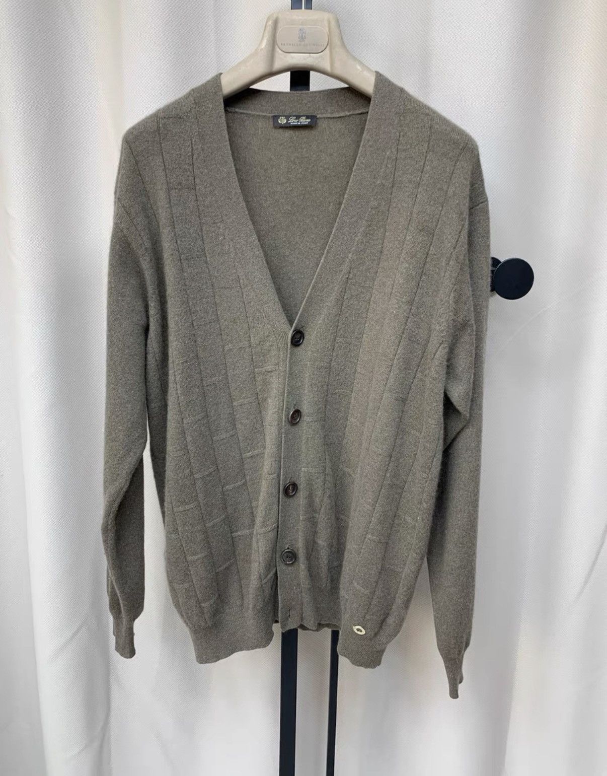 Loro Piana LORO PIANA Men's Brown/Light Beige Pure Cashmere Cardigan Size US L / EU 52-54 / 3 - 1 Thumbnail