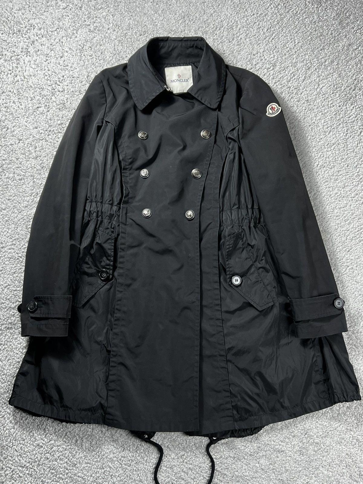 Moncler Hinata Womans Black Parka Jacket Size 2