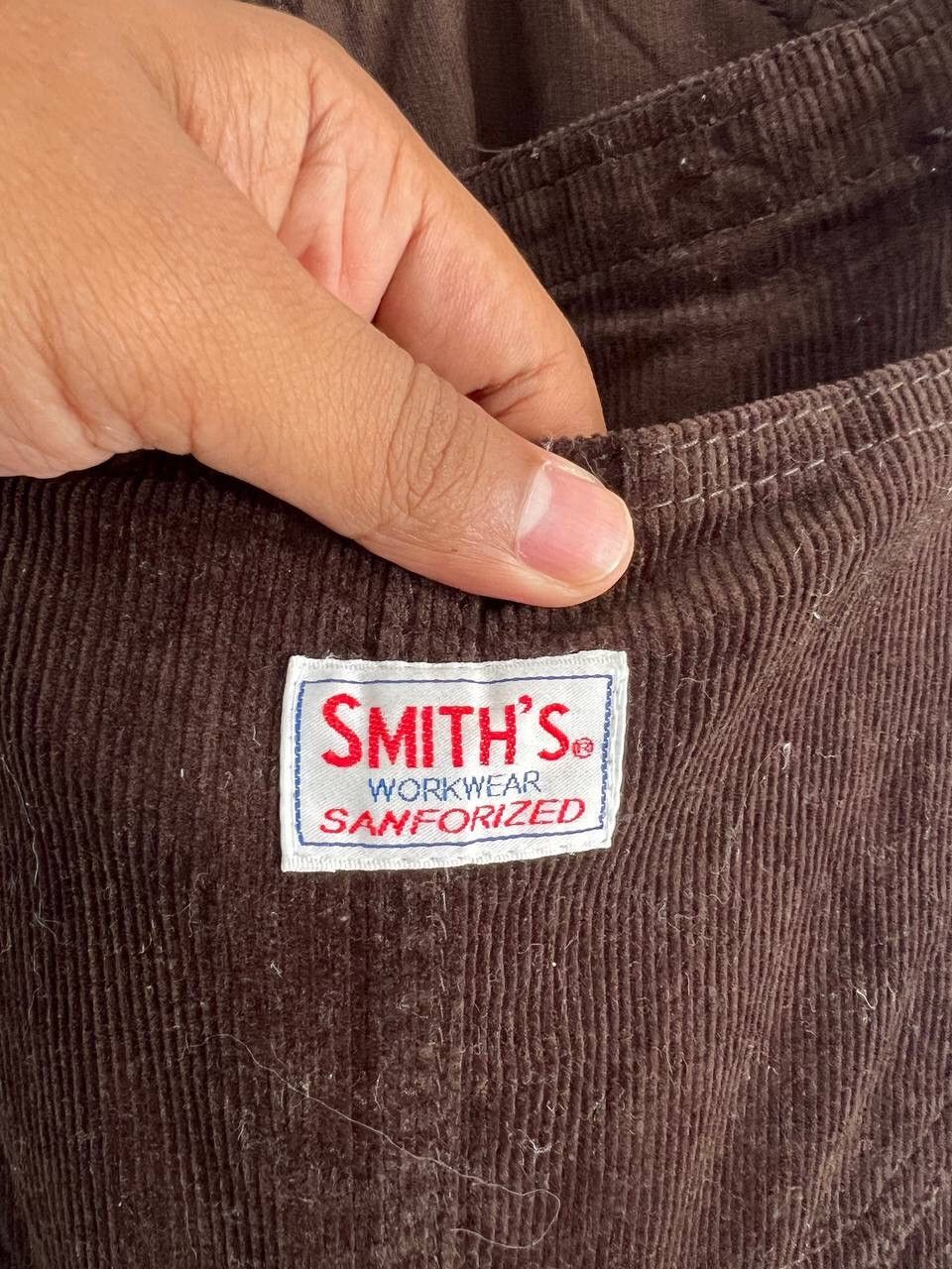 The Smiths Smith’s Workwear Sanforized Brown Corduroi Overalls Size US 33 - 15 Thumbnail