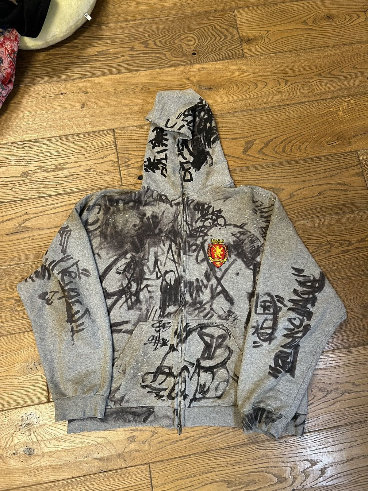 image of Balenciaga Skater Zip Up XL in Grey, Men's