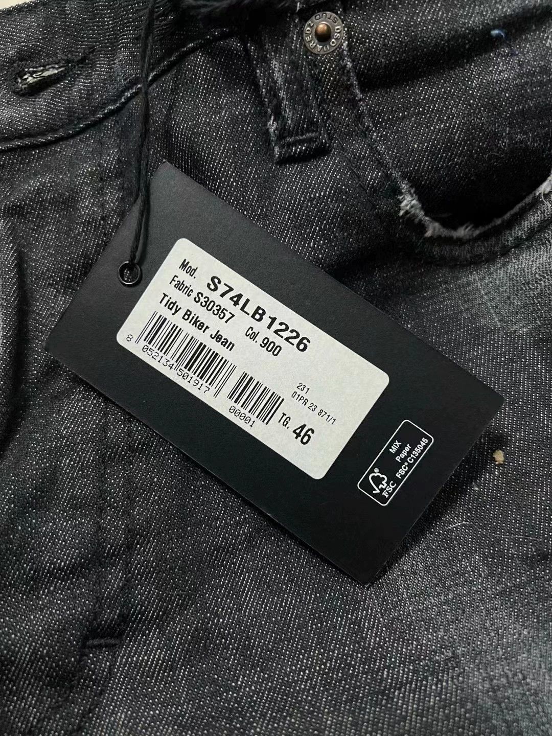 Dsquared2 Dsquared2 2023 SS TIDY BIKER Slim Black Grey Washed 44-52 Size US 30 / EU 46 - 7 Thumbnail