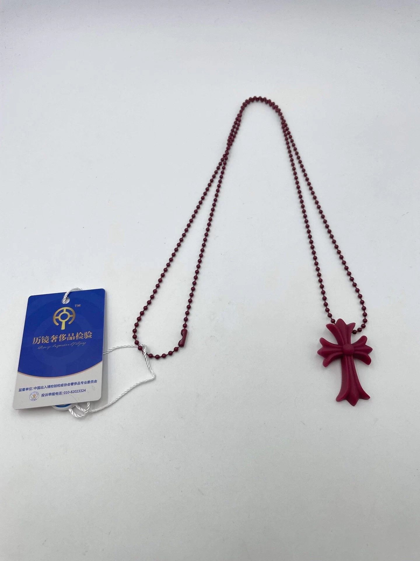 Chrome Hearts Chrome Hearts Resin Burgundy Cross Necklace w/ mirror Size ONE SIZE - 7 Thumbnail