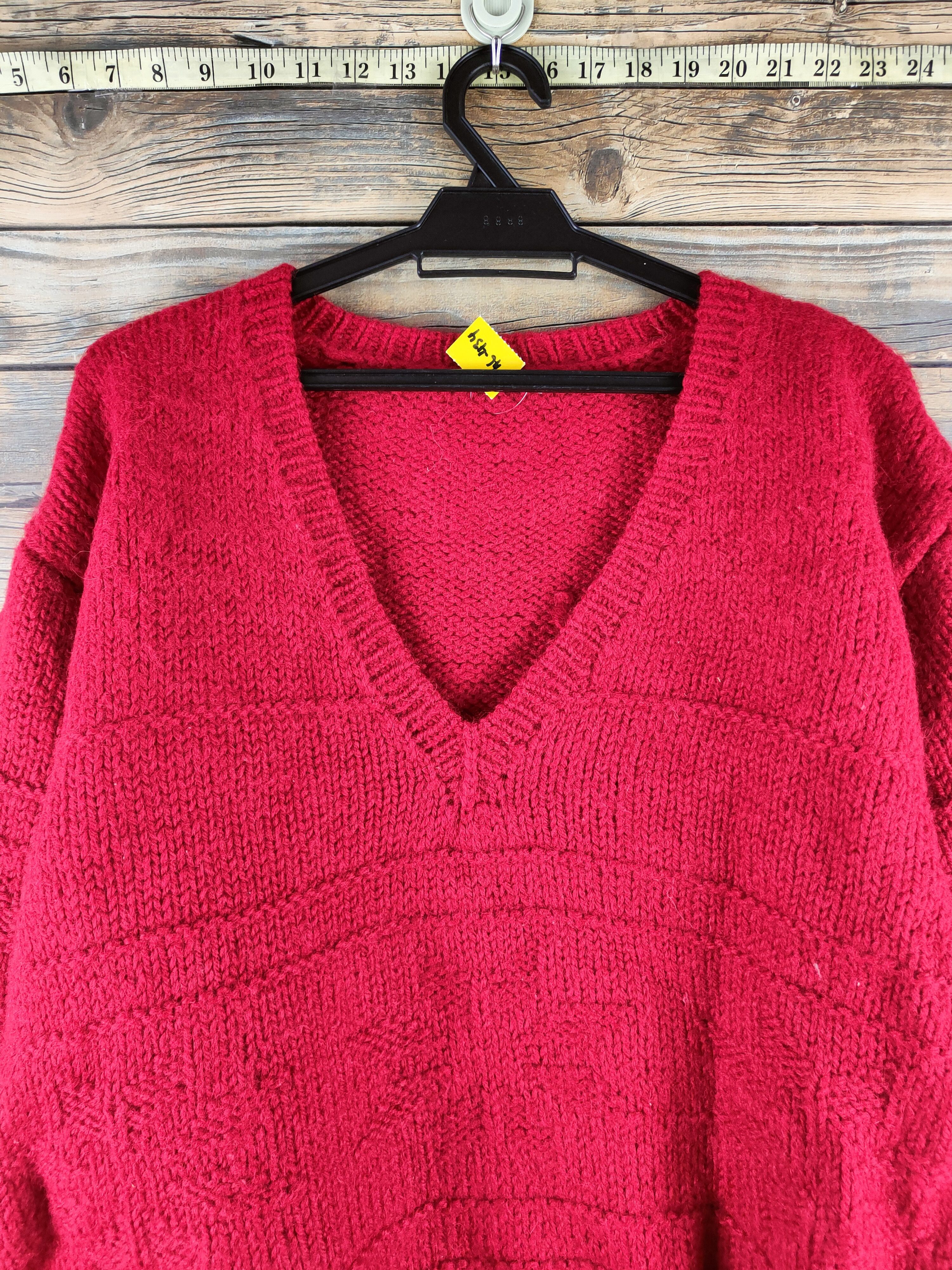 Japanese Brand DL Japan Red Knitwear Sweatshirts #46-434 Size L / US 10 / IT 46 - 2 Thumbnail