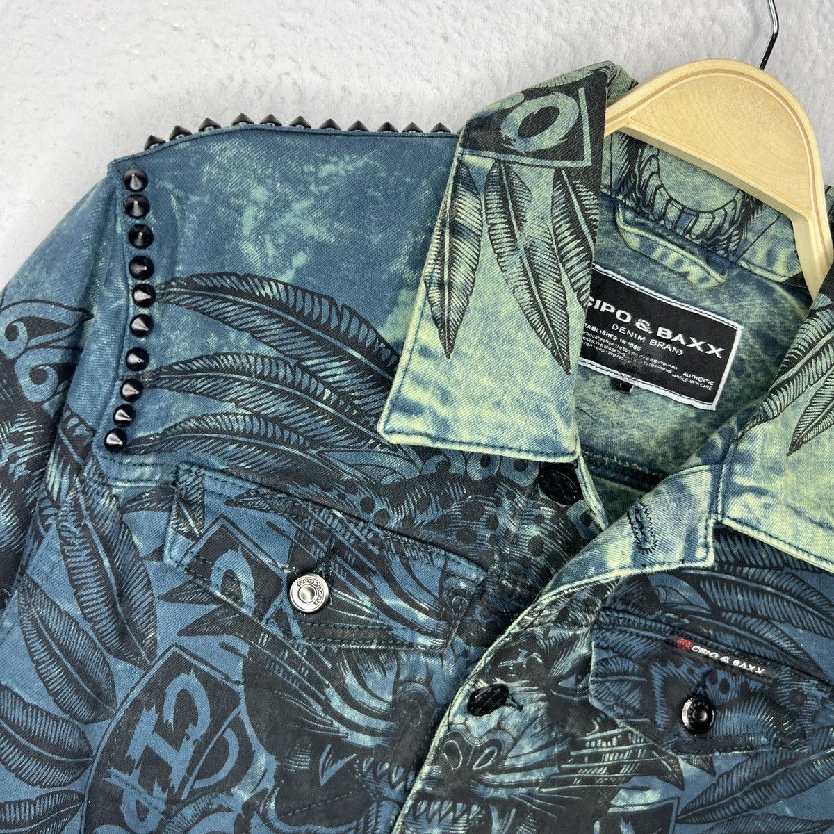 Other Cipo & Baxx Sick Skull Full Printed Denim Jacket Studded Size US L / EU 52-54 / 3 - 6 Thumbnail