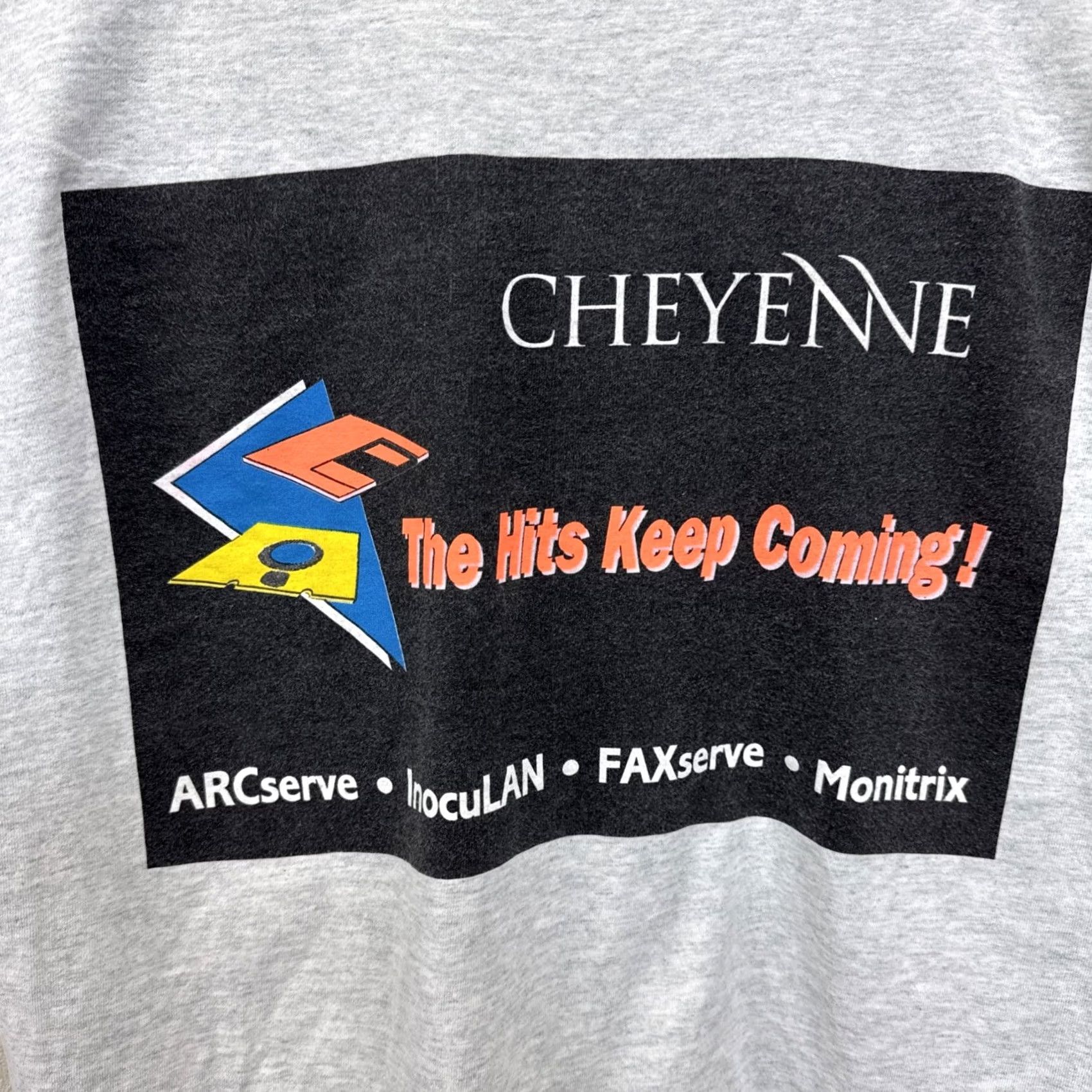 Fruit Of The Loom VINTAGE Cheyenne Software Company T Shirt XL Men Gray 90s Technology Computers Lan Network Fruit of the Loom Shirt Size US XL / EU 56 / 4 - 2 Thumbnail
