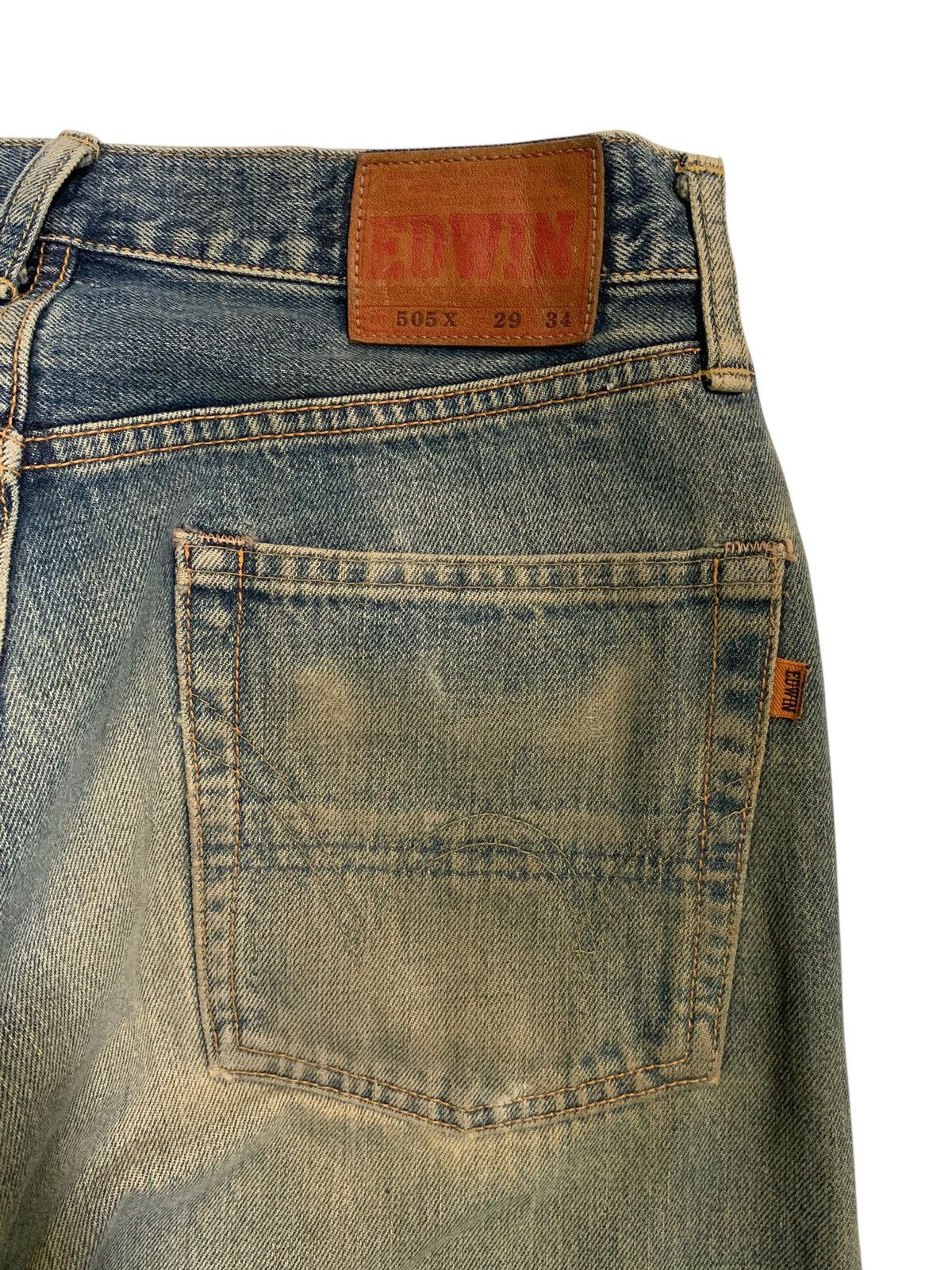 Kapital VINTAGE EDWIN 505X SELVEDGE BAGGY RUSTY DISTRESSED DENIM Size US 29 - 13 Thumbnail