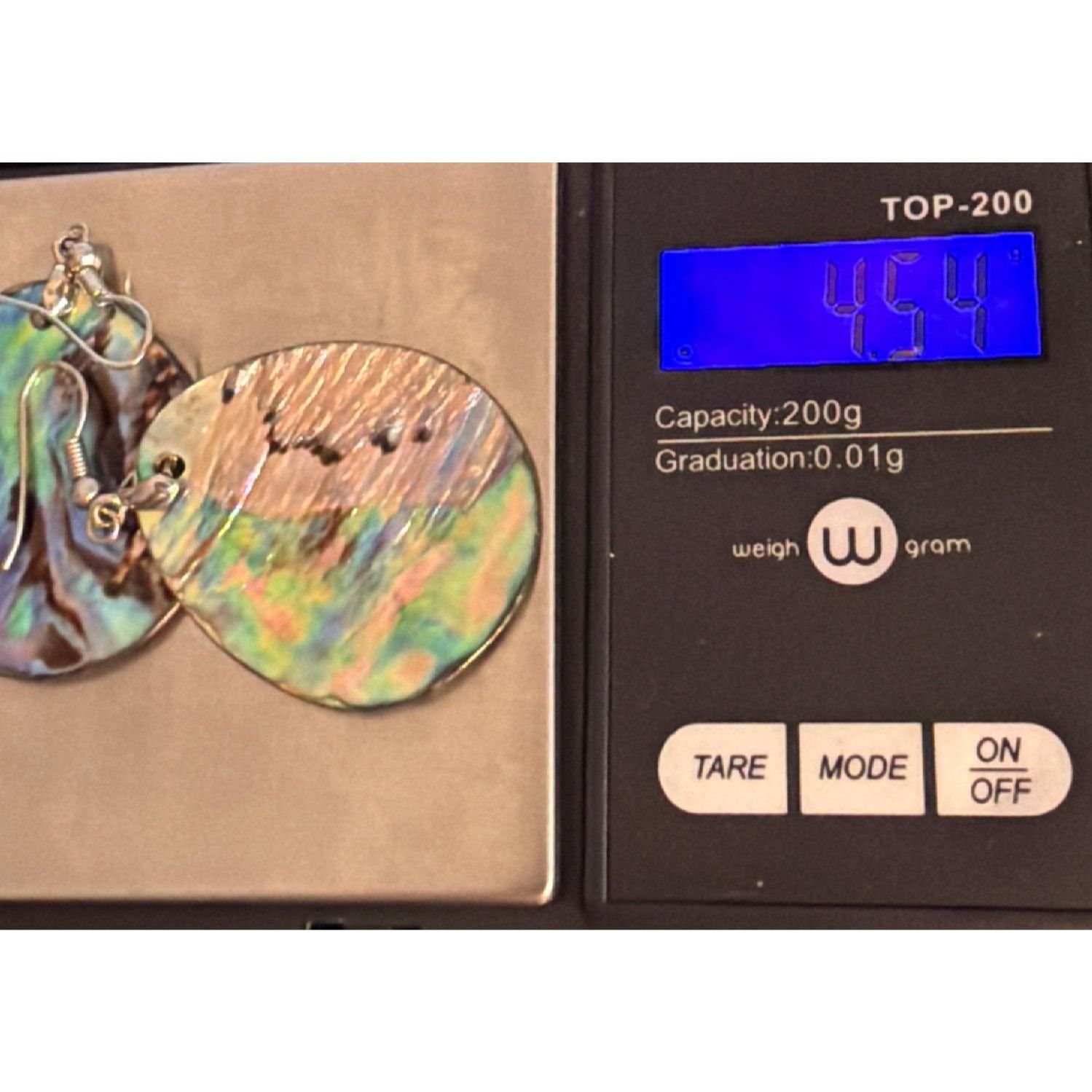 Other Vintage Abalone Shell Dangle Earrings Teardrop Silver Tone 2 Size ONE SIZE - 4 Thumbnail