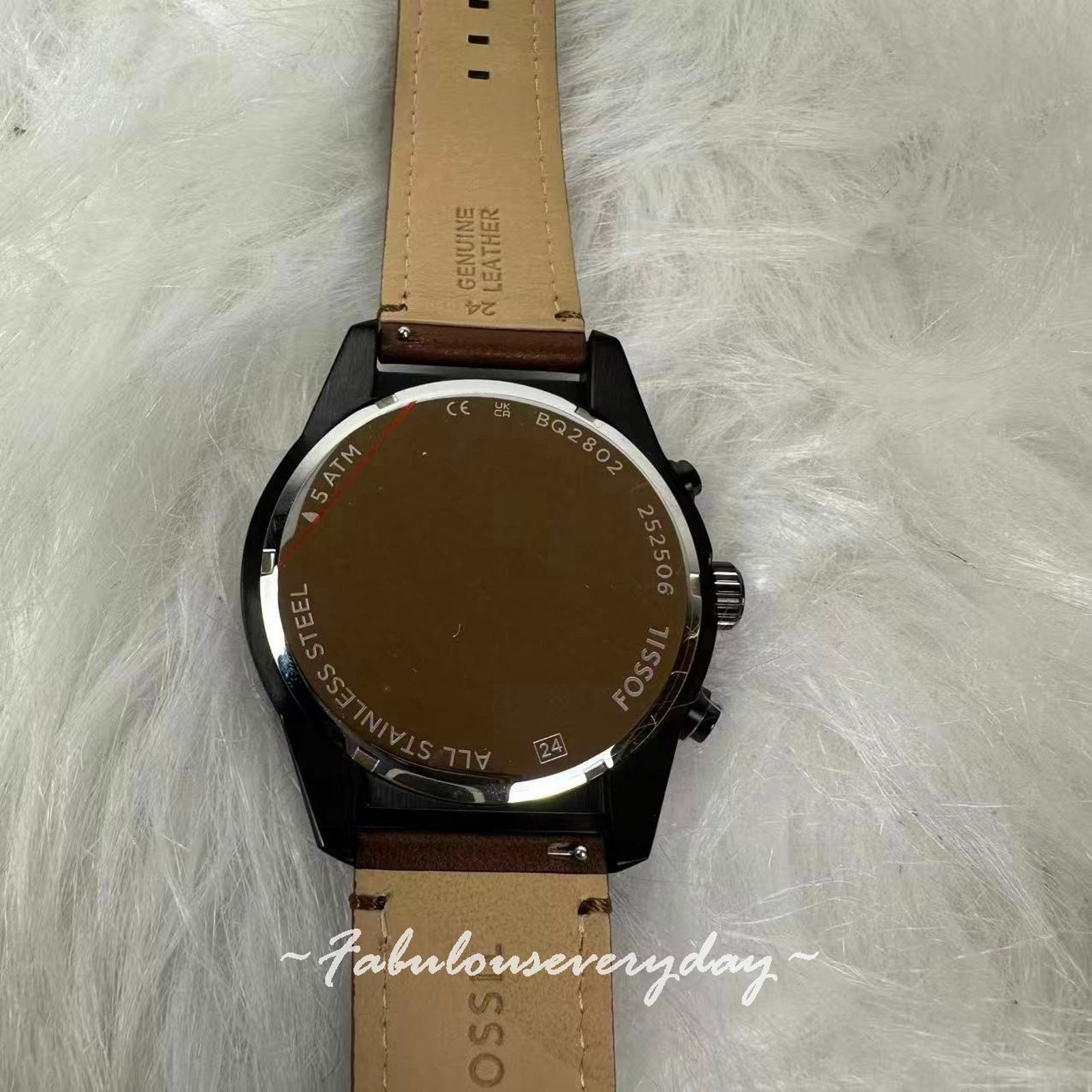 Fossil FOSSIL Men Brox Multifunction Brown Leather Watch Black Dial Size ONE SIZE - 3 Thumbnail