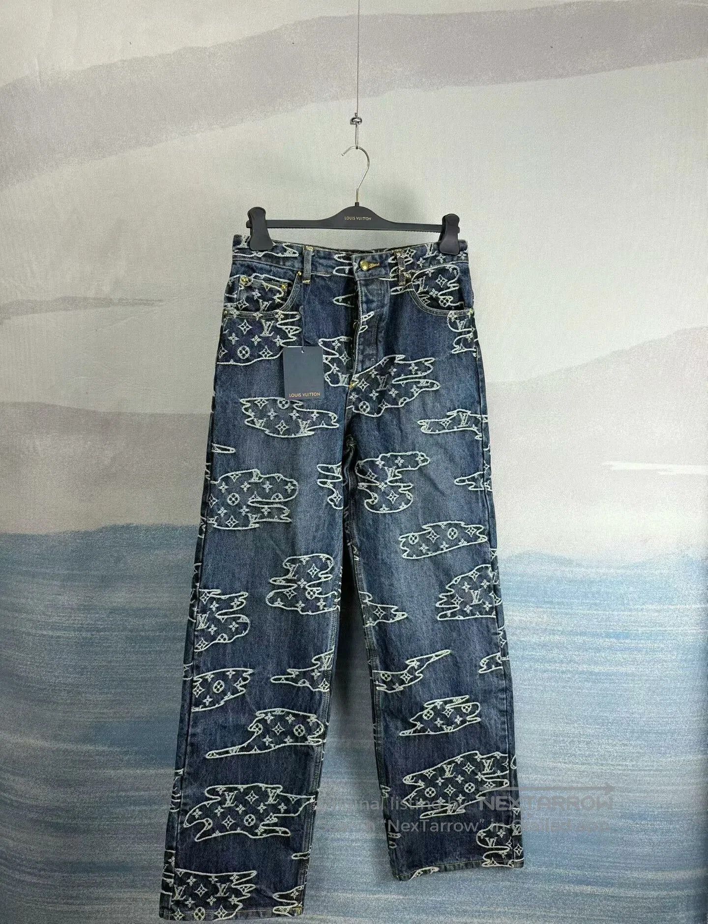 Louis Vuitton louis vuitton nigo printed denim pants. Size US 30 / EU 46 - 1 Thumbnail