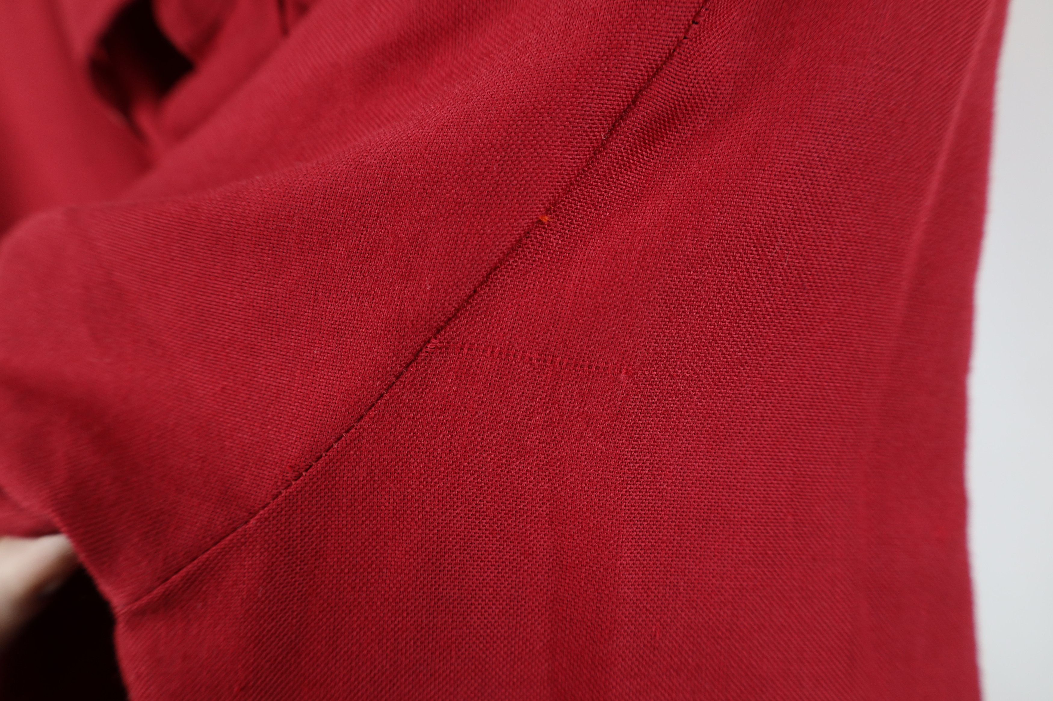Vintage Vintage 70s Streetwear Knit Collared Button Down Shirt Red Size US L / EU 52-54 / 3 - 8 Thumbnail