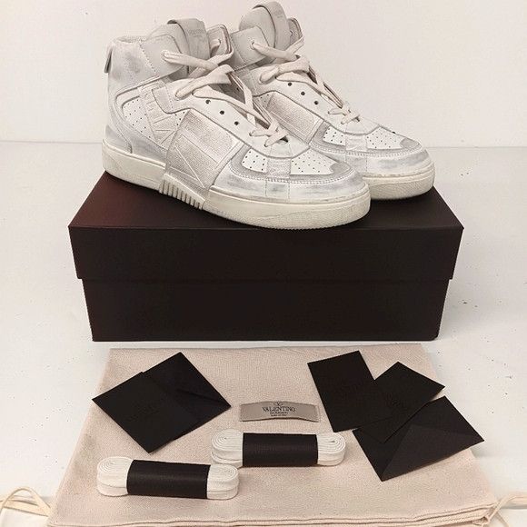Valentino Valentino Men's Distressed Mid Calfskin VL7N Sneakers EU43.5 Size US 10.5 / EU 43-44 - 1 Thumbnail