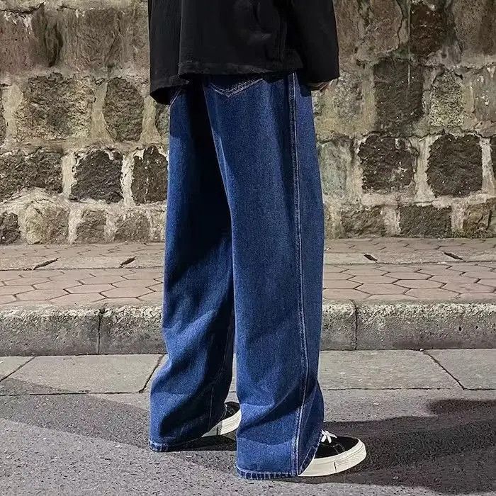 Japanese Brand Blue Color High Street Straight Loose Wide Leg Denim Pant Size US 32 / EU 48 - 4 Thumbnail