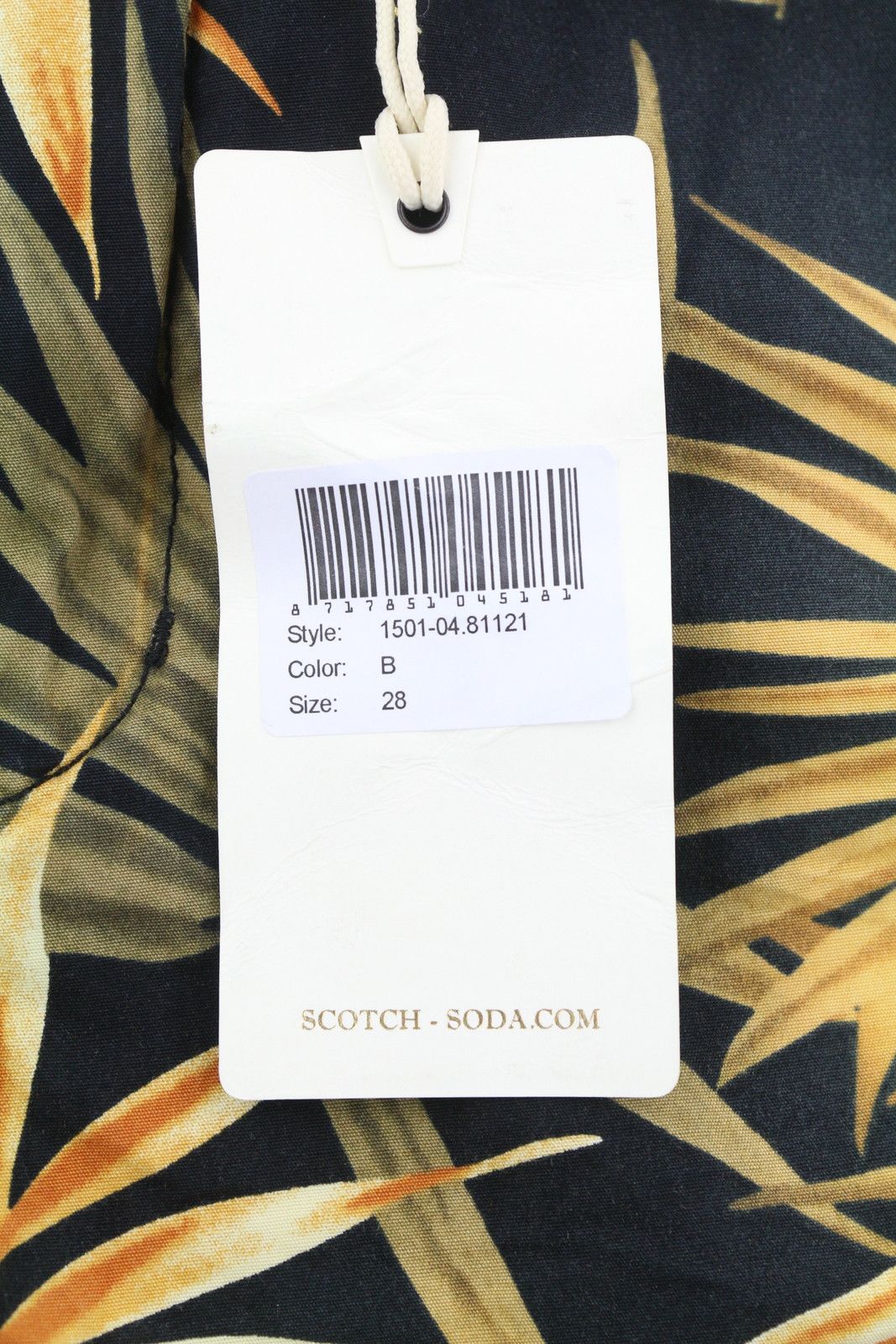 Scotch & Soda W28 Chino Dark Leafs Patterned Zip Fly Logo 84162 Size US 28 / EU 44 - 8 Thumbnail
