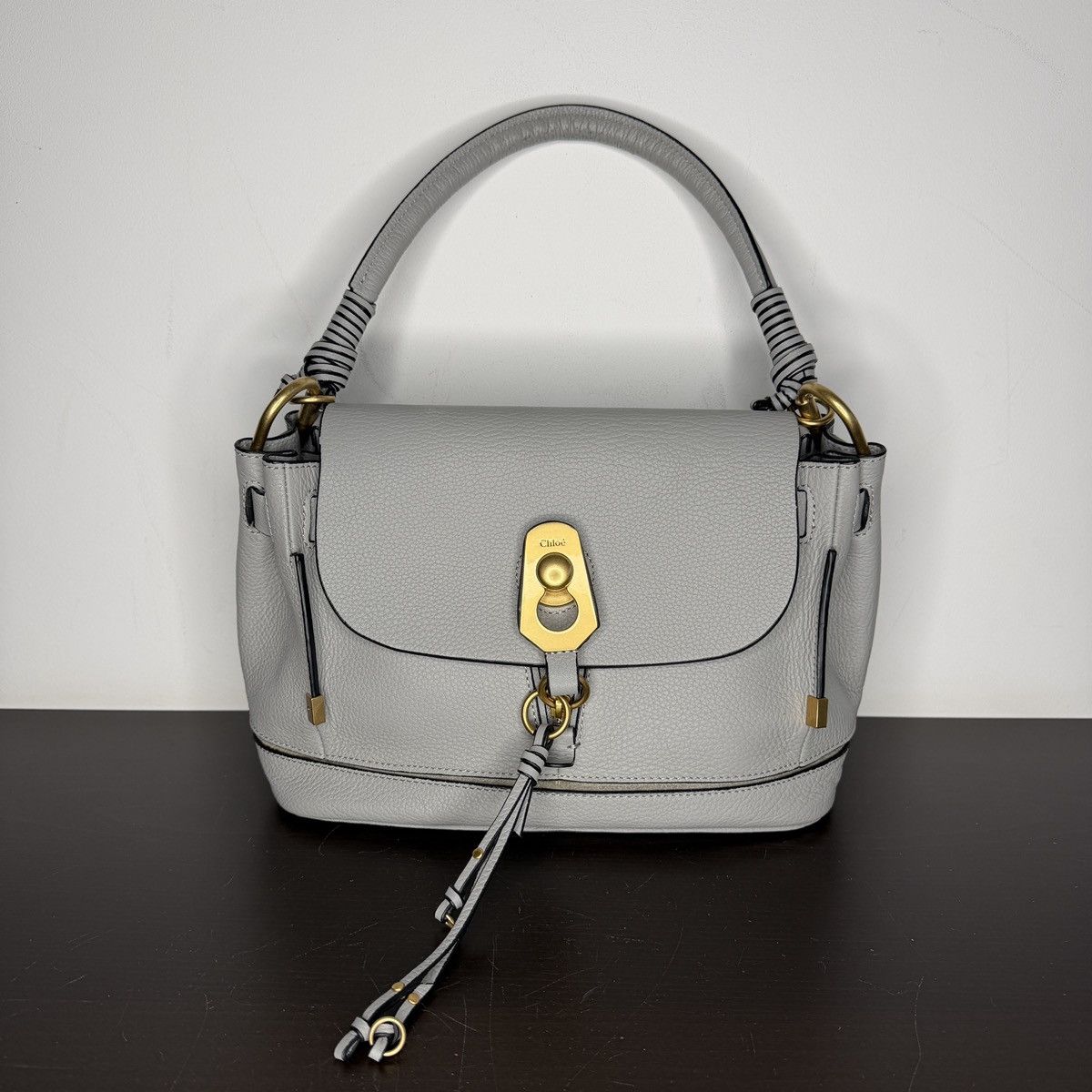 Chloe Chloe Owen Shoulder Handle Bag Gray Leather Size ONE SIZE - 1 Thumbnail