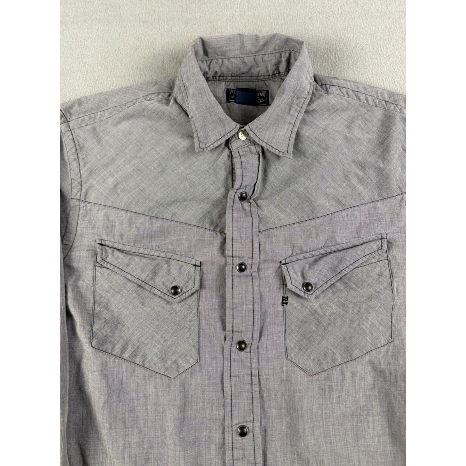 Polo Ralph Lauren VINTAGE Polo Jeans Company Pearl Snap Shirt Men’s Medium Gray Button Up Western Shirt Mens M Gray Western Button-Up Long Sleeve Size US M / EU 48-50 / 2 - 2 Thumbnail