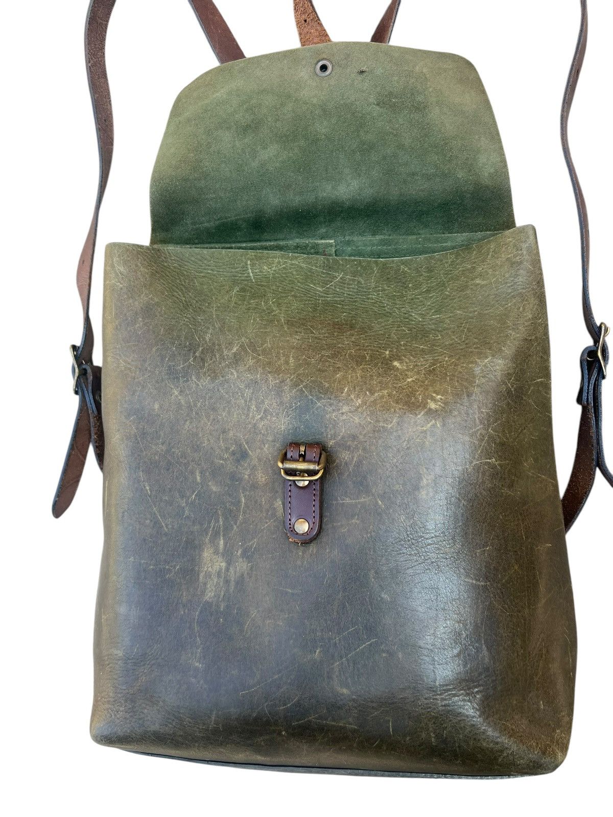 Leather Vintage Unknown Japan Patina Leather Backpack High Quality Size ONE SIZE - 9 Thumbnail