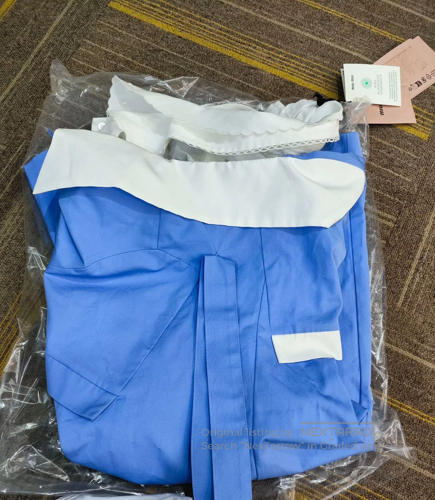 Miu Miu Miu Miu Sky Blue Buckle Dress| Size XS / US 0-2 / IT 36-38 - 4 Thumbnail