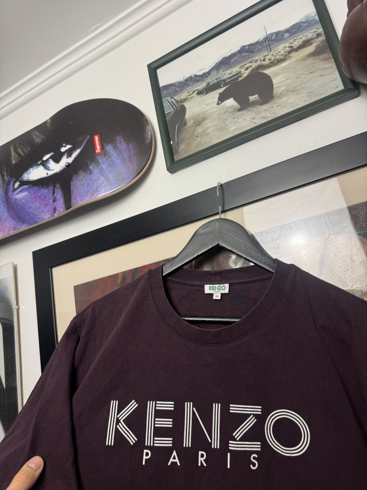 Kenzo Kenzo Paris Logo Tee Designer Burgundy Maroon Luxury Rare Size US XL / EU 56 / 4 - 2 Thumbnail