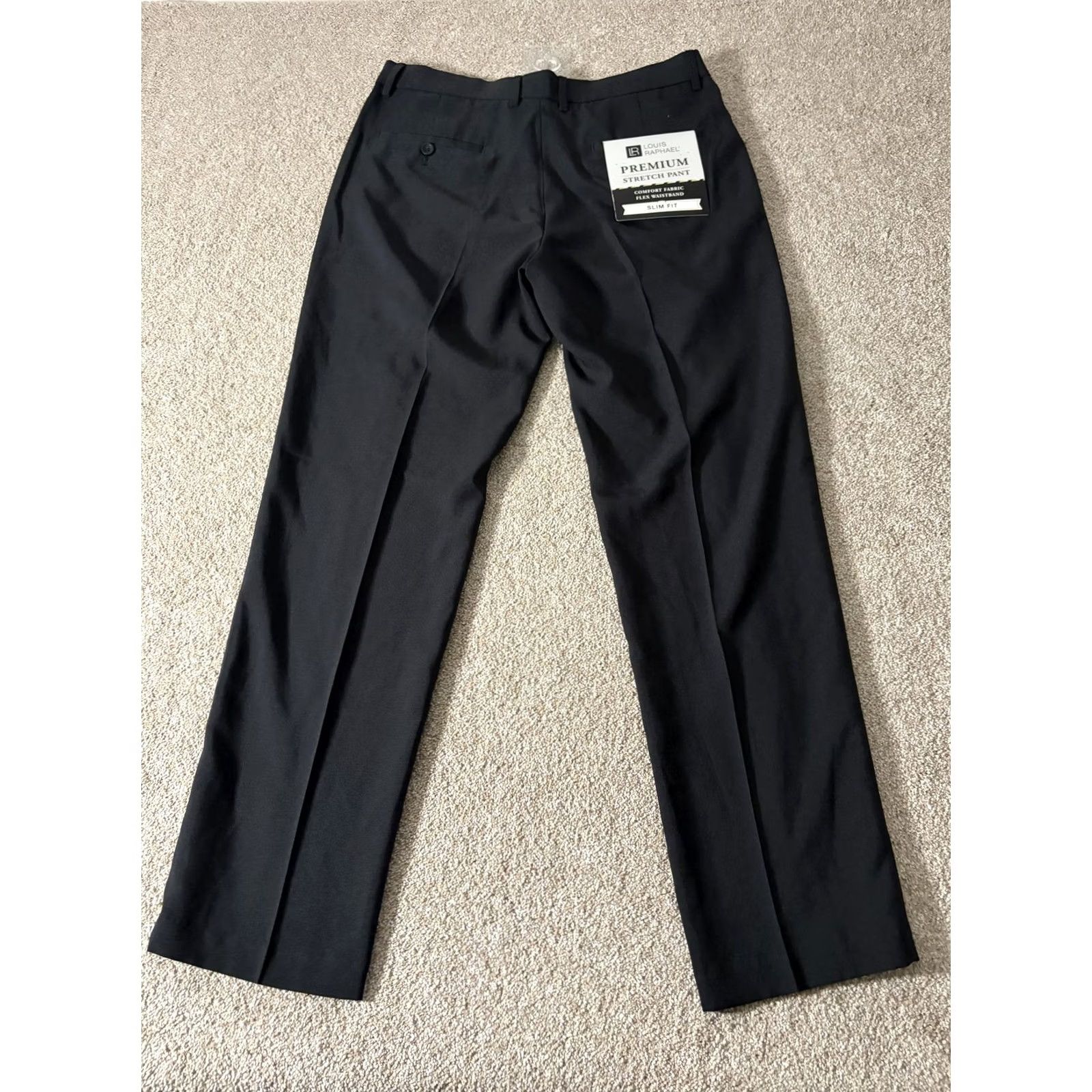 Vintage Louis Raphael Pants Mens 32x30 Black Premium Stretch Slim Fit Dress Slacks Size US 32 / EU 48 - 7 Thumbnail