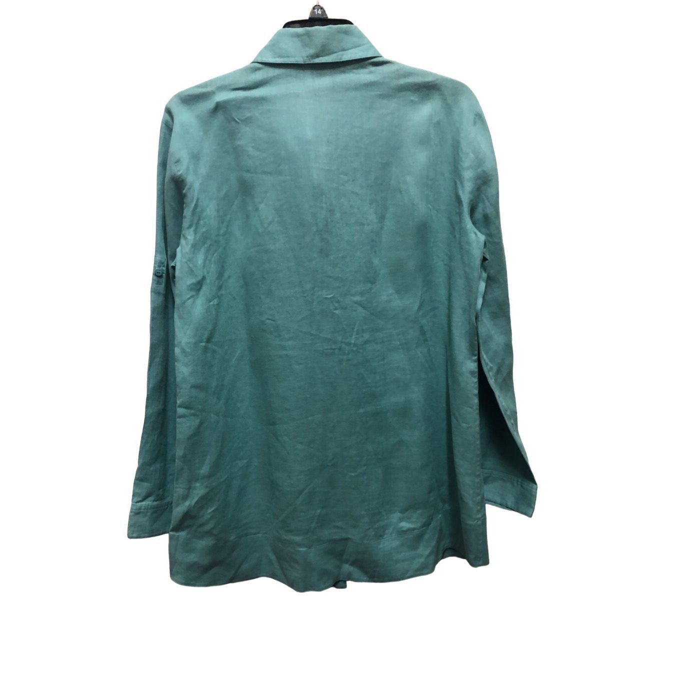 Armani Collezioni Armani Collezioni Women’s Turquoise Button Up Pleated Front Size M / US 6-8 / IT 42-44 - 3 Thumbnail