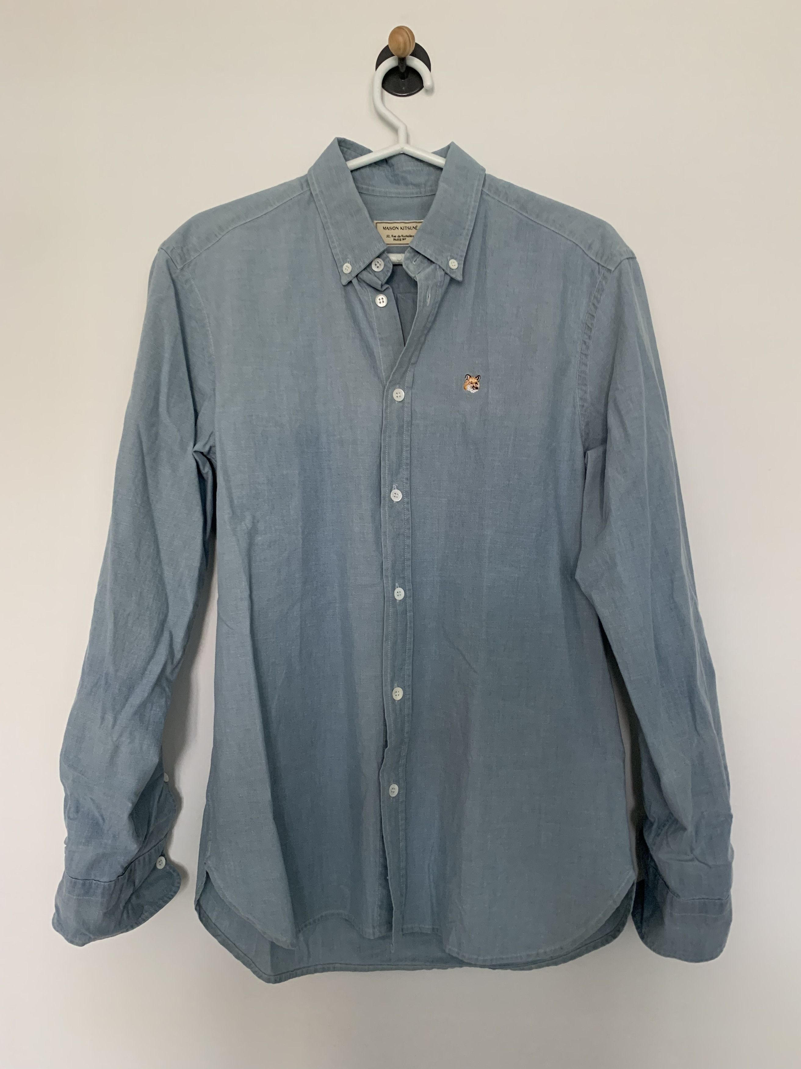 Maison Kitsune Maison Kitsune Mens Shirt Blue S Size US S / EU 44-46 / 1 - 5 Thumbnail