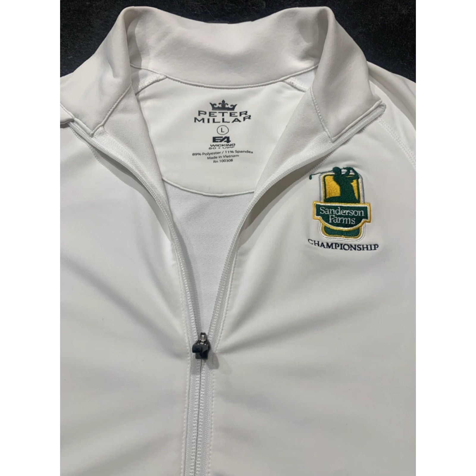Peter Millar PETER MILLAR Women L Full Zip Jacket Golf White UPF 50+ Regular Fit Wicking Size L / US 10 / IT 46 - 3 Thumbnail