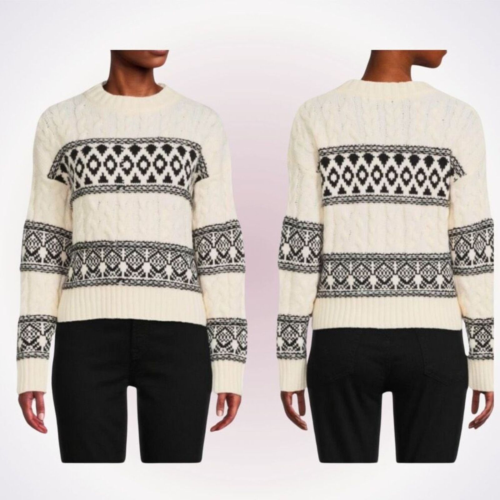 Other Lea and Viola winter knit crewneck cable knit sweater | Sz M Size M / US 6-8 / IT 42-44 - 1 Thumbnail