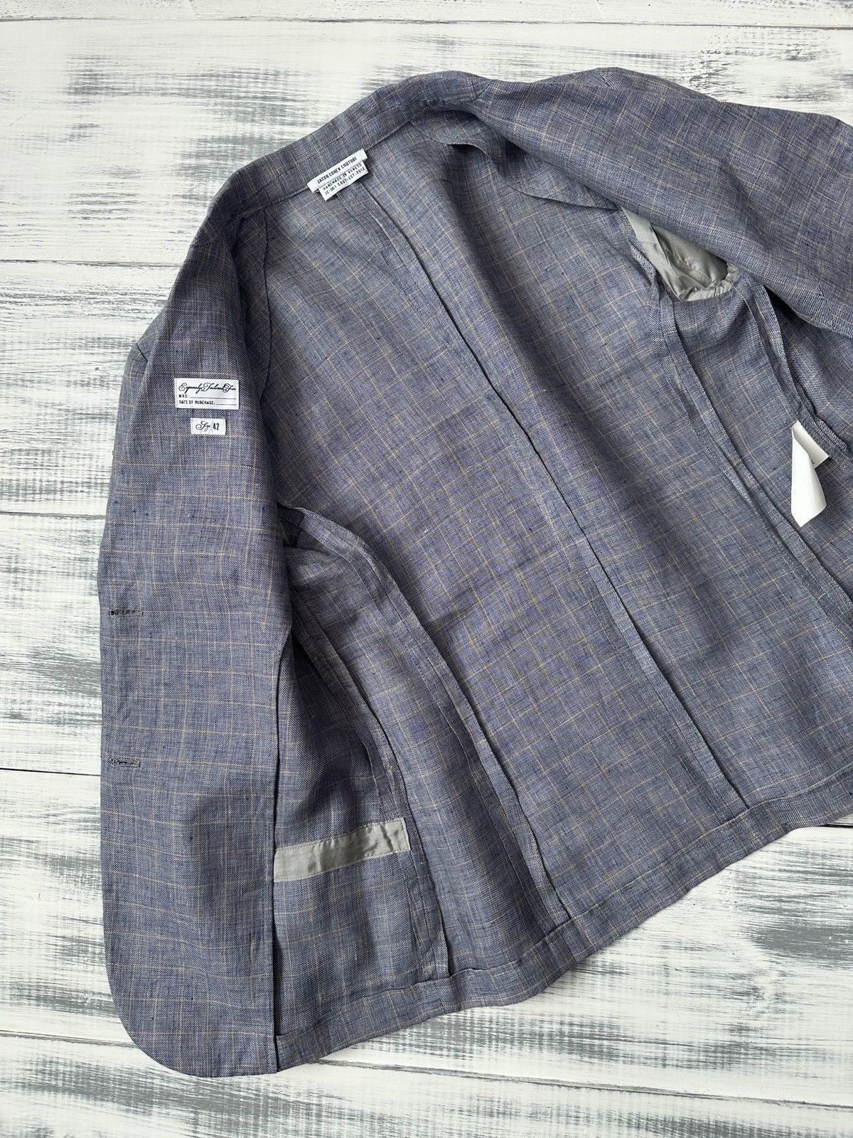 Jacob Cohen JACOB COHEN Hand Made 100% Linen Check Sport Blazer Jacket Size M / US 6-8 / IT 42-44 - 7 Thumbnail