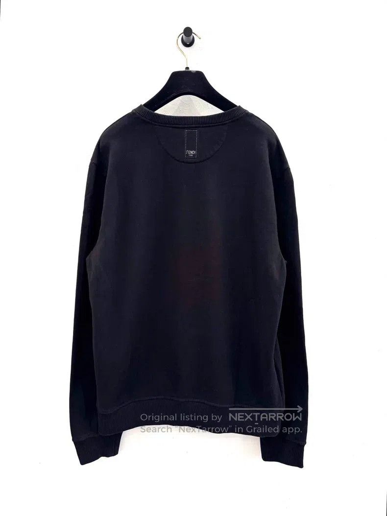 Fendi Fendi Black leather patch logo men's long-sleeve sweatshir Size US M / EU 48-50 / 2 - 3 Thumbnail