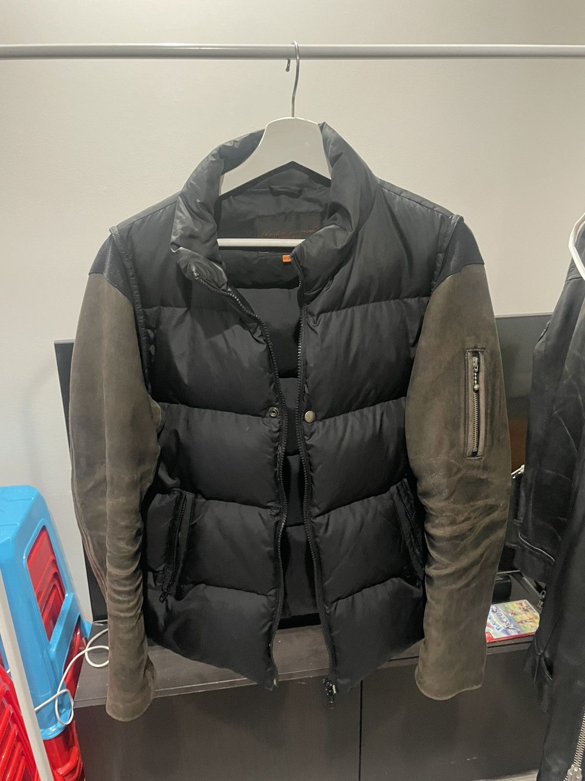 Undercover AW05 Arts and Crafts leather sleeved puffer jacket Size US M / EU 48-50 / 2 - 1 Thumbnail